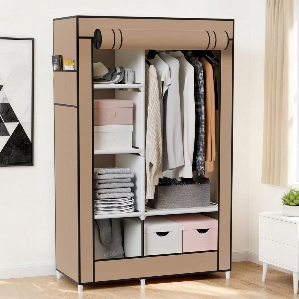 خزانة تخزين للملابس المعلقة، خ - مراجعة Wardrobe Closet Portable Fabric Cover وسعره