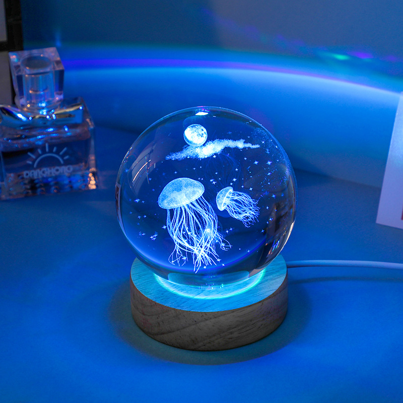 كرة كريستال منقوشة بالليزر ثلا - مراجعة Floating Nightstand With Led Light وسعره