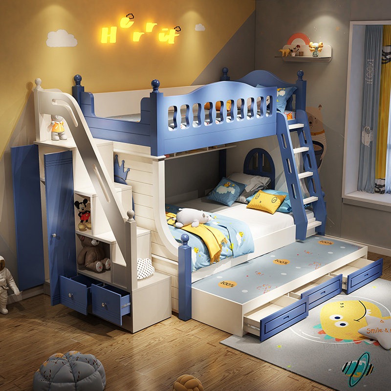 سرير أطفال بطابقين للأولاد، سر - مراجعة Bunk Bed With Stairs And Slide وسعره