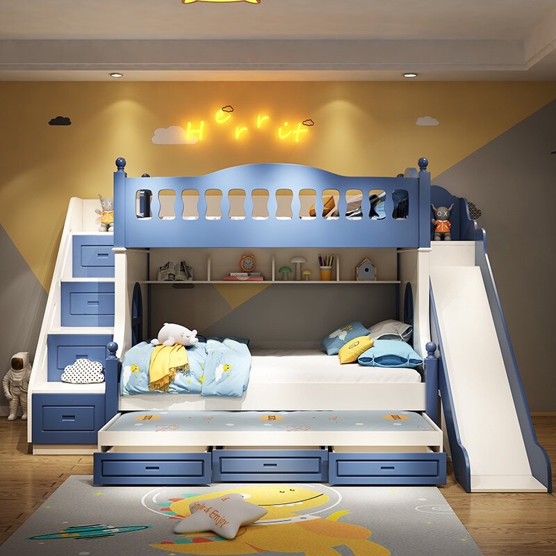 سرير أطفال بطابقين للأولاد، سر - مراجعة Bunk Bed With Stairs And Slide وسعره