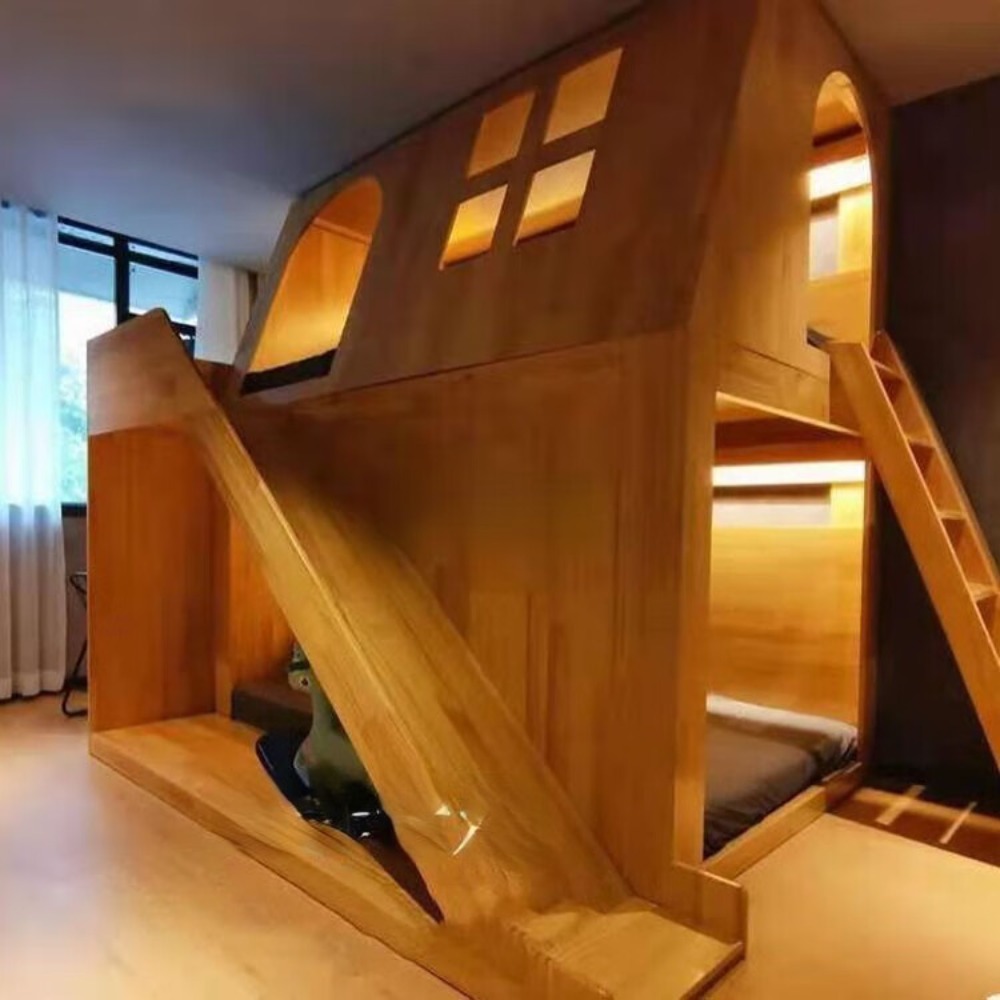 سرير أطفال أمريكي من الخشب الص - مراجعة Bunk Bed With Stairs And Slide وسعره