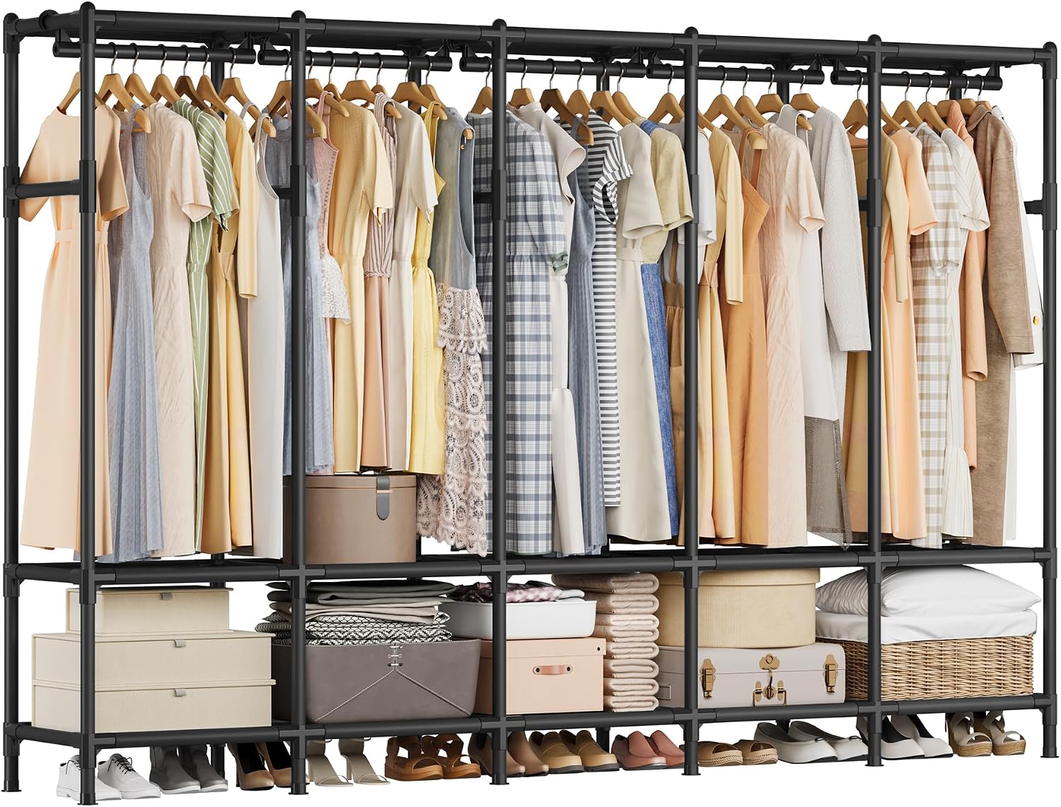 خزانة ملابس محمولة بطول 83.5 ب - مراجعة Wardrobe Closet Portable Fabric Cover وسعره