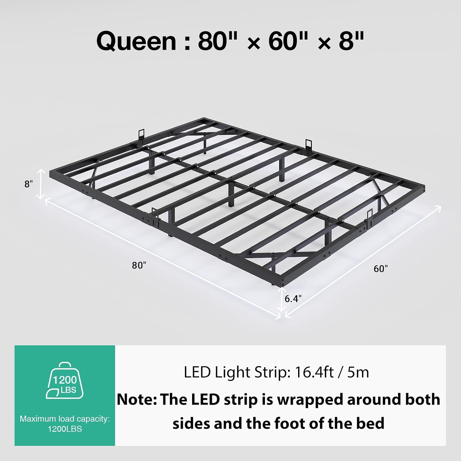 إطار سرير عائم مزود بإضاءة LED - مراجعة Memory Foam Mattress In A Box Queen وسعره